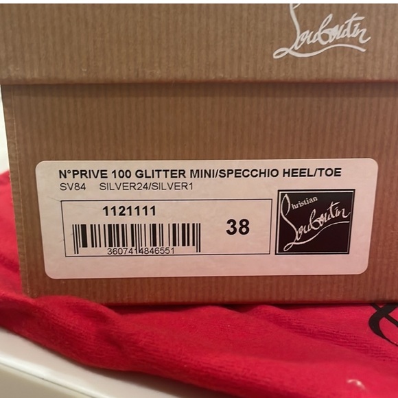 Christian Louboutin N Prive 100 Glitter Specchio Heels Perfect for Wedding - Picture 11 of 12